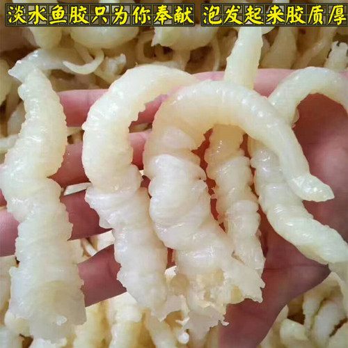 广西北海巴沙鱼胶条小龙胶酒店餐饮芒鱼胶水发油发淡水胶干货一斤 - 图1