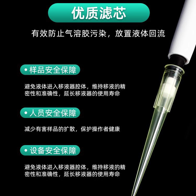 移液器枪头 滤芯吸头10ul100ul200ul300ul500ul1ml5ml10ml  吸嘴 - 图1