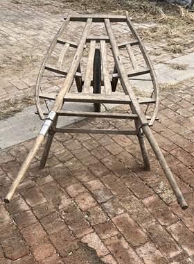 民俗怀旧老式小推车木质小车老物件独轮车旧农具农家院装饰摆件