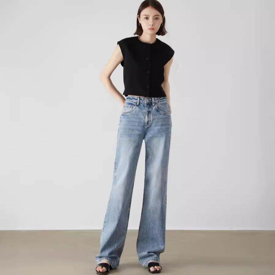 进口Bossa土耳其面料牛仔裤!2025高品质复古重工水洗阔腿直筒裤