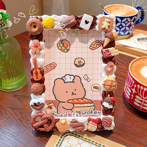 Кремовая фоторамка, набор материалов, барсетка, мультяшный фотоальбом, милый альбом для карточек, «сделай сам», 6 дюймовая