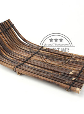 农家手工竹制品手工复古摄影道具手工编织竹制小竹排茶道杯垫摆件