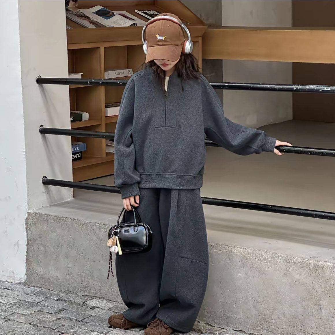 ABC童装女童春秋休闲套装2025秋冬新款中大童套头百搭卫衣加绒两,淘宝优惠券,粉丝福利购,淘宝优惠卷