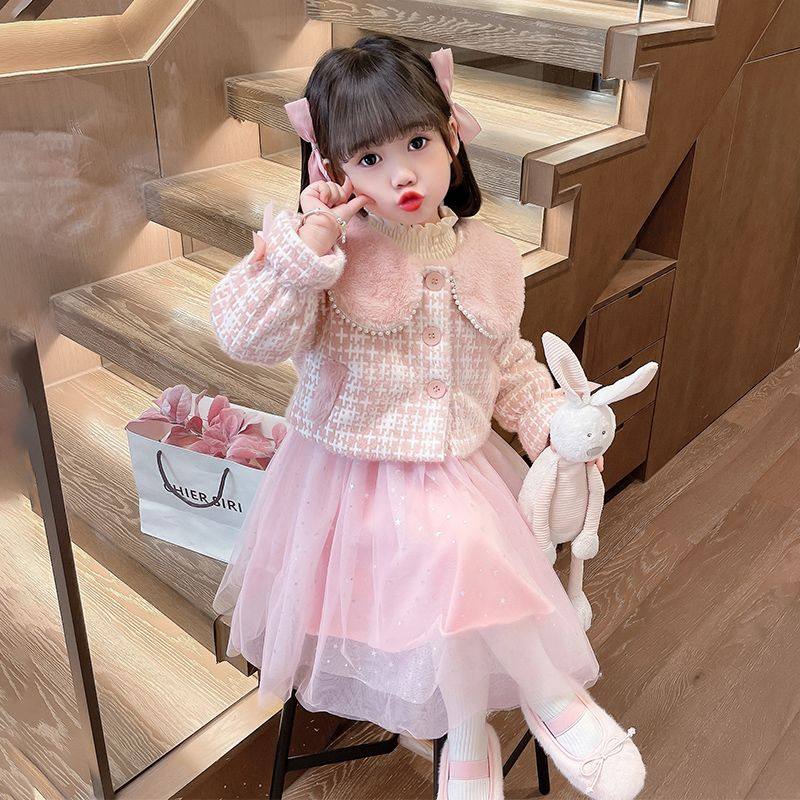 ABC女童连衣裙秋冬洋气加绒生日礼服裙子儿童套装裙冬季小香风公,淘宝优惠券,粉丝福利购,淘宝优惠卷