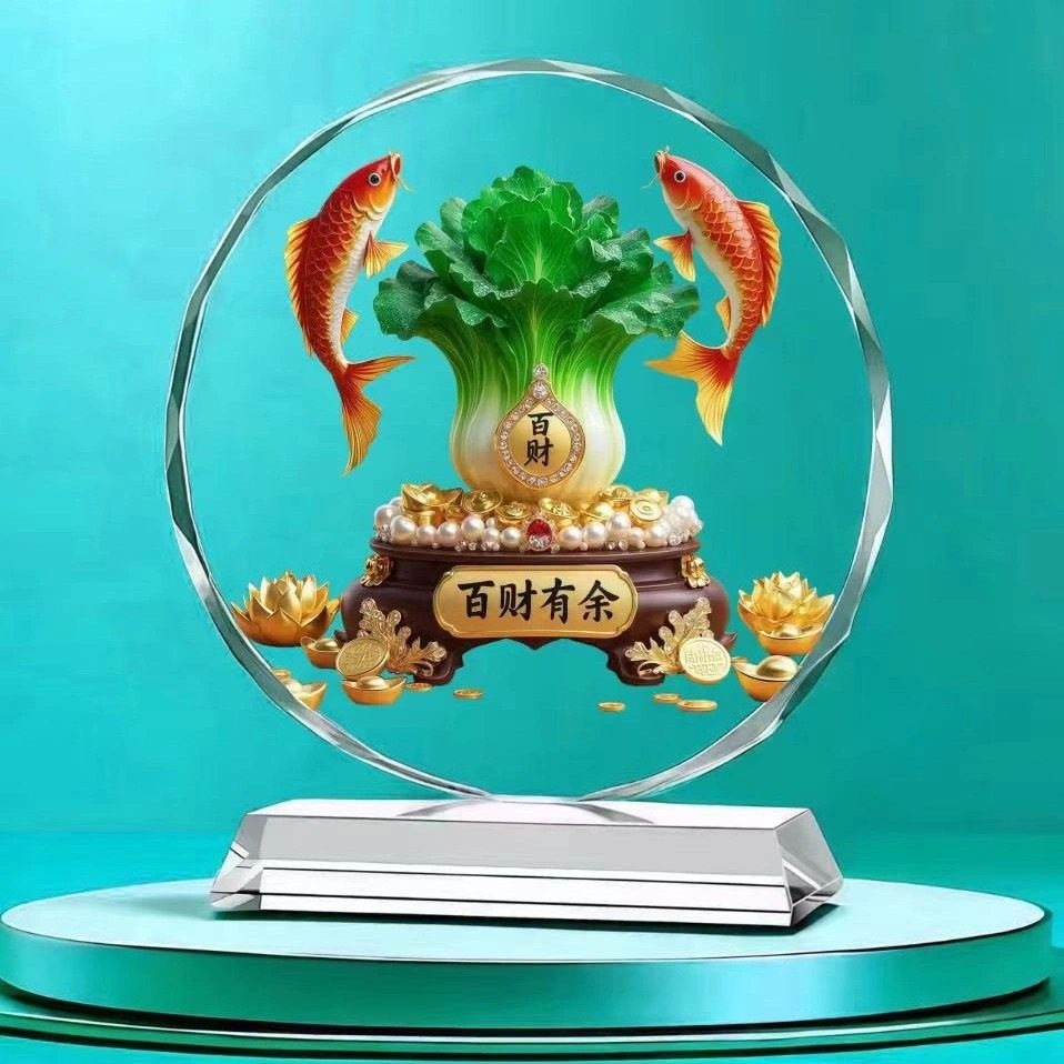 高档水晶玻璃摆件3D马到成功万马奔腾八马雄风家居摆件新款荷花鱼,淘宝优惠券,粉丝福利购,淘宝优惠卷