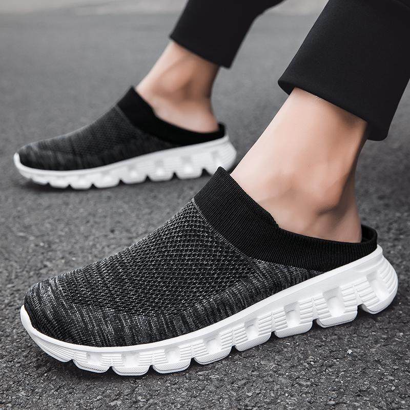 外穿包头拖鞋潮男45夏季网面休闲飞织运动半拖鞋46大码凉鞋男4748,淘宝优惠券,粉丝福利购,淘宝优惠卷