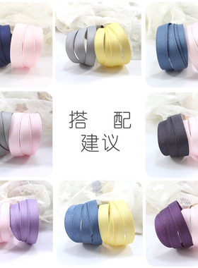 韩国进口涤棉丝带哑光棉质缎带双面织带丝带材料diy发饰配件 6mm