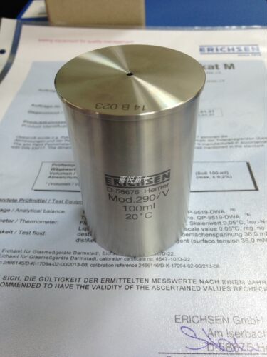 德国Erichsen仪力信290不锈钢比重杯 氧化铝密度杯50cc100cc - 图2