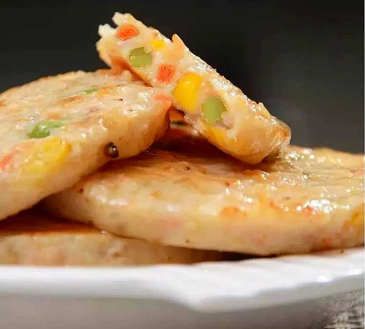 博远蔬菜汉堡饼田园肉派蔬菜鸡肉饼脆皮蔬菜饼手抓饼配料22片一包_虎窝淘