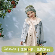 Tomatoes Boy Clothing Girl Denim Jacket Spring Autumn 2024 New Retro Port Wind Little Girl Casual Ocean blouses