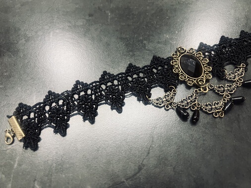 清货 原单暗黑哥特朋克摇滚街头蕾丝花边维多利亚项链颈链锁骨链