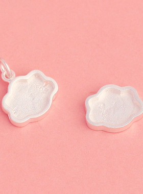 磨砂小清新云朵隔珠s925纯银