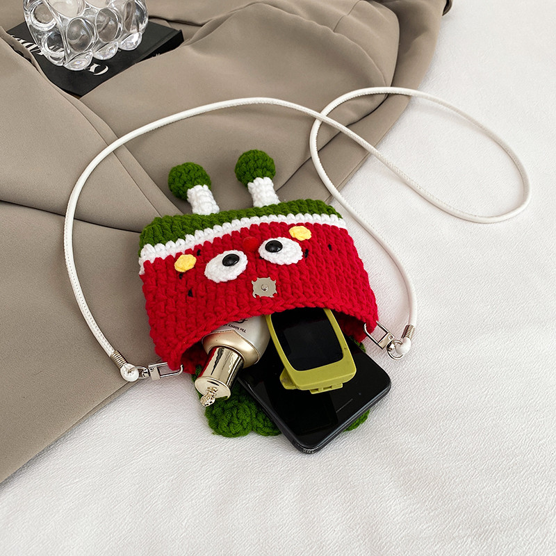 可爱手工编织苹果胡萝卜毛线包卡通钩针儿童礼物斜挎包单肩手机包,淘宝优惠券,粉丝福利购,淘宝优惠卷