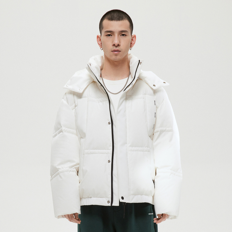 GXG男装商场同款绿意系列白色羽绒服2022年冬季新品