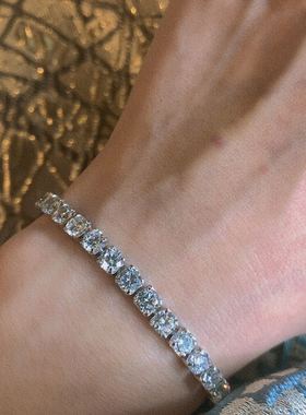 Jolly Molly 小众设计师款原创满钻生日礼物闪闪手链纯银不掉色