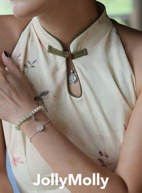 【万禹辰同款 】 JollyMolly小众设计师纯银轻奢白贝母新中式项链