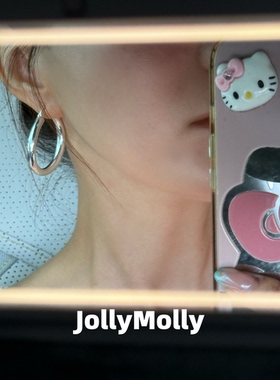 JollyMolly925银小众耳圈耳环