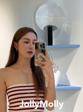 JollyMolly小众设计师S925银轻奢生日礼物网红重工抽拉项链