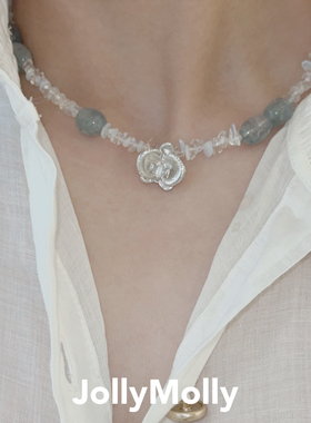 JollyMolly小众设计师925银轻奢生日礼物网红高级感重工兰花项链