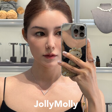 Jolly Molly 小众设计师款纯银v项链女轻奢高级感锁骨链生日礼物
