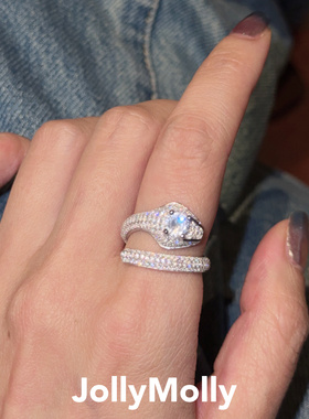 【庄明武同款】JollyMolly小众设计师925银轻奢礼物重工灵蛇戒