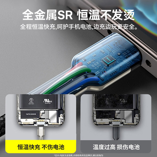 倍思适用苹果17数据线PD20W快充线iphone14充电宝线短款器13promax手机12车载16加长2米15typec转lightning11 - 图0