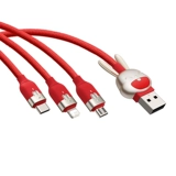 Apple, huawei, зарядный кабель, совместимый длинный универсальный мобильный телефон, год кролика, подарок на день рождения, «три в одном», андроид