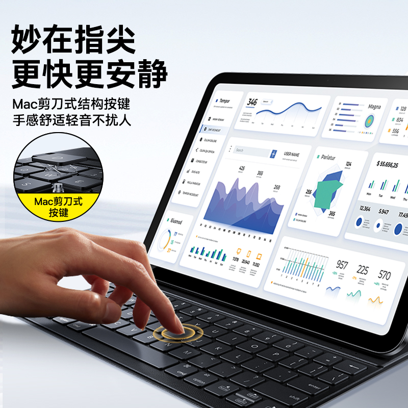 倍思适用苹果iPad键盘10.2九代9轻薄智能双面夹10保护壳套mini6妙控平板电脑11英寸Pro磁吸Air5/6蓝牙4一体式