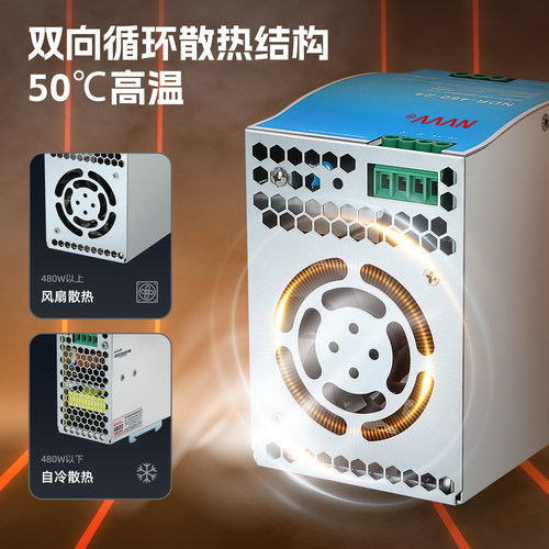 NVVV 导轨式开关电源220转12V24V直流变压器DR/NDR/EDR15/30/60 - 图2