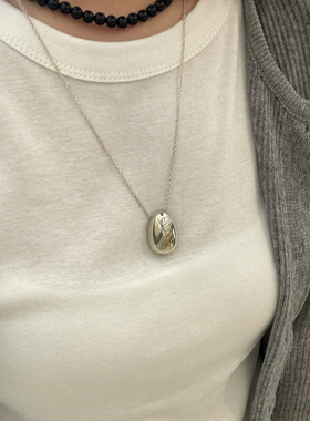 SophieBuhai欧美小众设计金银光面实心有重量感蛋形水滴吊坠项链