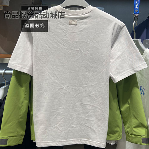 MLB春款情侣男女经典百搭短袖时尚休闲简约宽松透气T恤3ATSB0263 - 图0