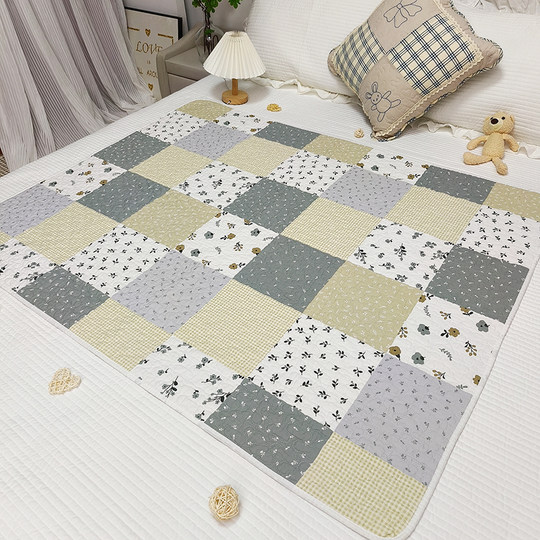 Pastoral style pure cotton dirt separator multi-size quilted bed cover