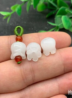diy新疆铃兰花玉坠耳环小配饰