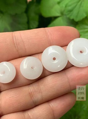 diy新疆平安扣金丝玉耳环算盘珠