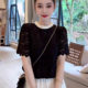 ເສື້ອຍືດແຂນສັ້ນ lace collar lace temperament ຂະຫນາດໃຫຍ່ຂອງແມ່ຍິງ