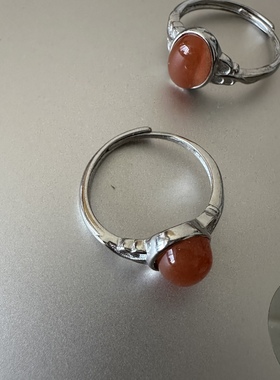 缘绘凤仪天然多宝戒指女 镀银镶嵌紫龙晶蓝月光和田碧玉南红玛瑙