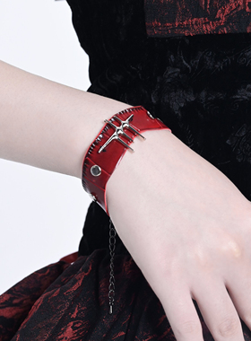 Brokenbone原创暗黑PU皮质手环