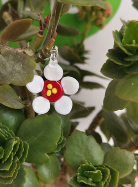 mini精致手作玻璃小花朵多款挂件