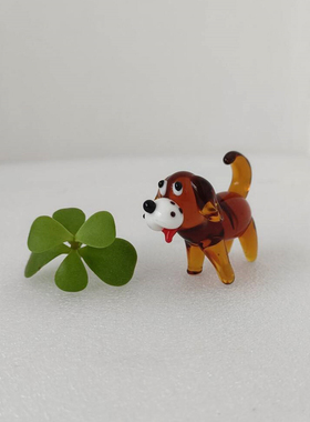 清仓瑕疵款处理 创意手工细作玻璃小狗摆件DIY微景观桌面装饰造景