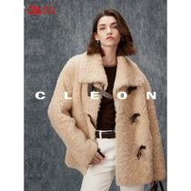 Cleon autumn and winter leather loop sheep lamb fur Icelandic fur integrated jacket female fur coat young blouse