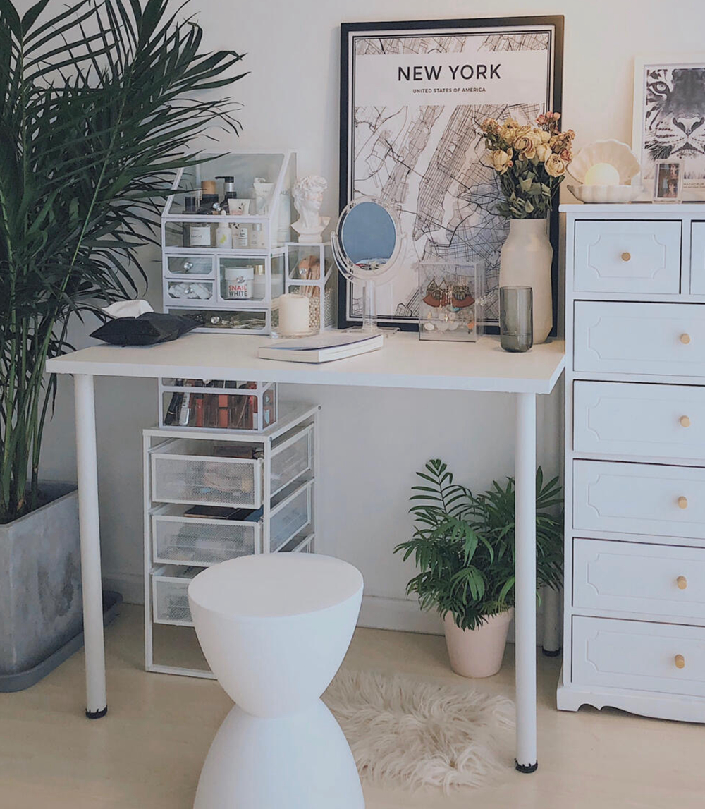 适宜家用利蒙电脑桌办公桌子家用卧室化妆桌简易餐桌写字学习书桌 - 图0