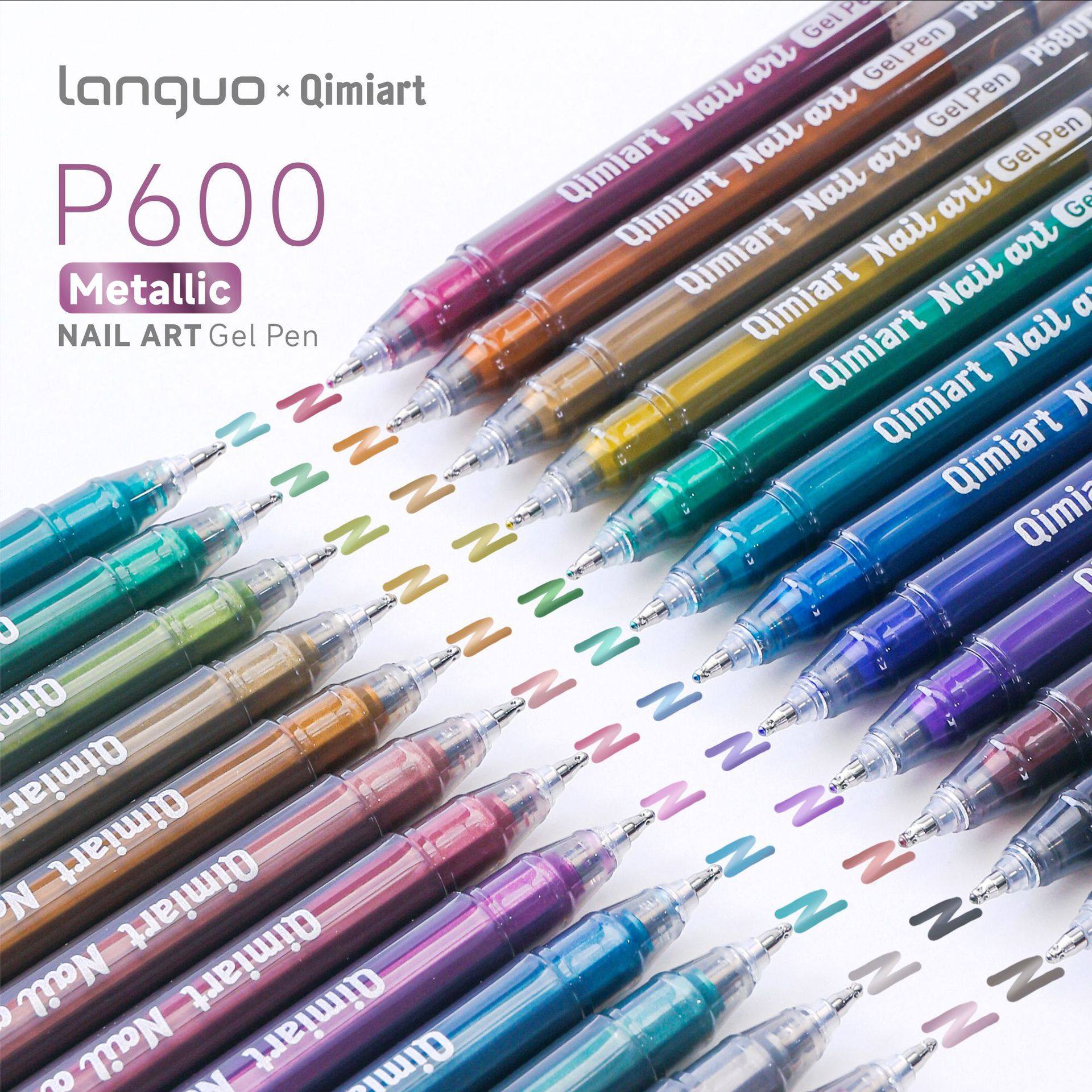 蓝果美甲笔金属色指甲艺术笔快速干燥12色套装DIY美甲手帐笔跨境,淘宝优惠券,粉丝福利购,淘宝优惠卷