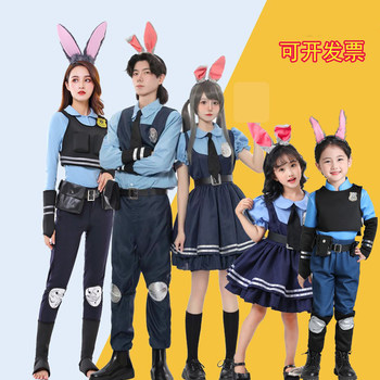 cosplay costume rabbit Judy suit cos rabbit policewoman costume Nick Fox ຜູ້ຊາຍແລະແມ່ຍິງດູໃບໄມ້ລົ່ນແລະລະດູຫນາວເຄື່ອງນຸ່ງຫົ່ມ headband ຂະຫນາດໃຫຍ່