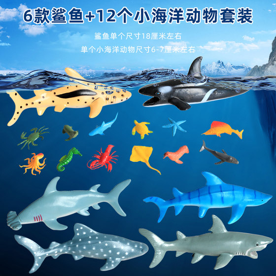 Simulation shark great white shark toy animal killer whale boy