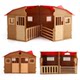Big house stable landscaping accessories children's toy fence