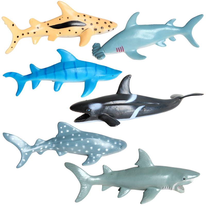 仿真大白鲨鱼鲸鲨虎鲸海豚锤头鼠鲨模型道具海洋动物儿童礼品玩具 - 图3