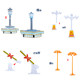 Toy airport airliner scene model ornaments