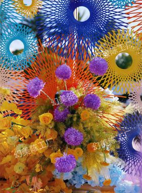 大型竹编仿真花艺摆件景区新年商场网红打卡4S店铺橱窗非遗装饰品