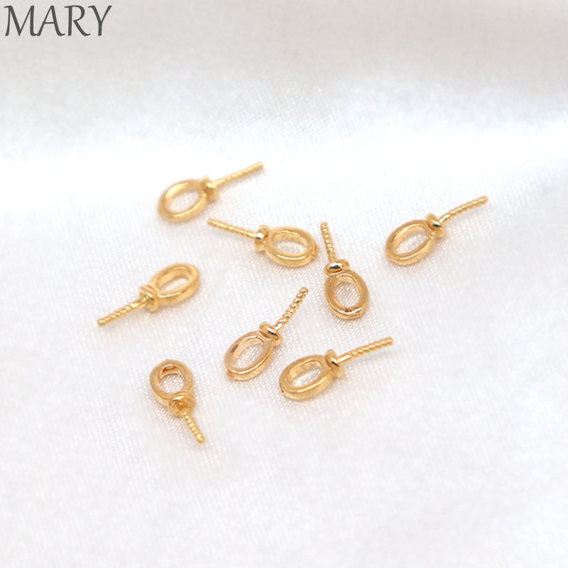 14K包金保色9字羊眼针手工diy饰品配件半孔珍珠吊坠扣项坠帽针,淘宝优惠券,粉丝福利购,淘宝优惠卷