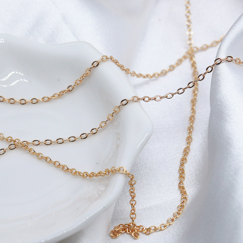 串珠手链14K包金珍珠o字扁十链条diy材料手工饰品配件辅料项链,淘宝优惠券,粉丝福利购,淘宝优惠卷